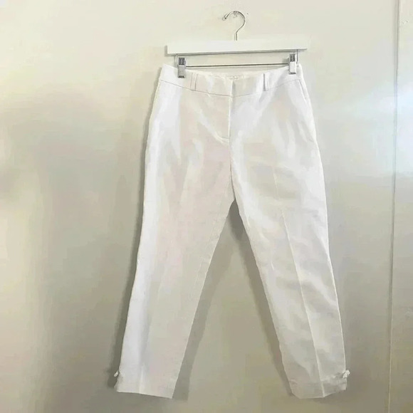 Kate Spade white pleated cropped pants 2 - Picture 1 of 5